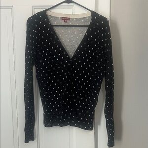 Merona Black Sweater with White Pattern